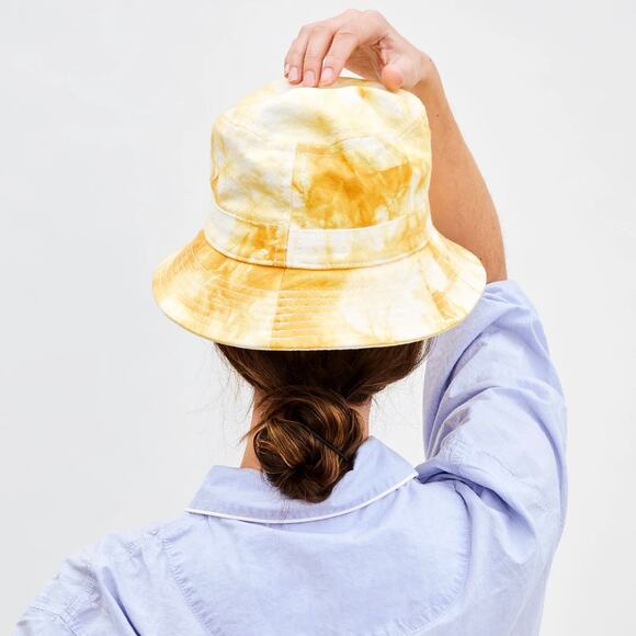 CLARE V Cloud Tie Dye Bucket Hat Womens XS Small Marigold Yellow Packable NWT main image 11